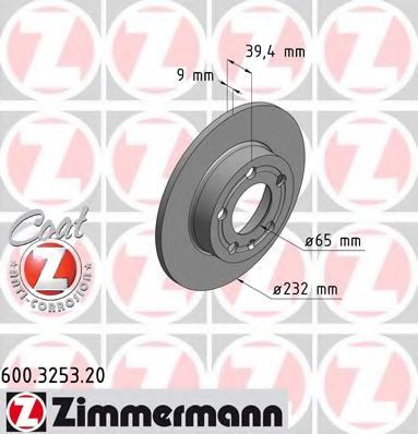 Тормозной диск ZIMMERMANN 600.3253.20