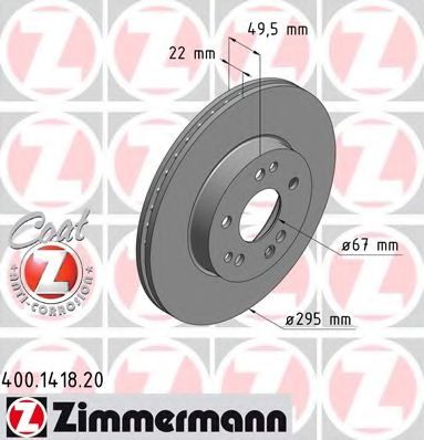 Тормозной диск ZIMMERMANN 400.1418.20