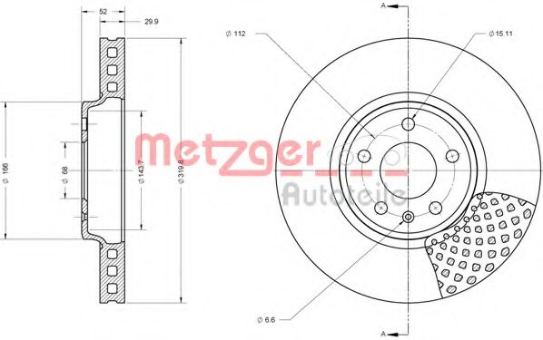 Тормозной диск METZGER 6110425