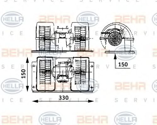 Вентилятор салона BEHR HELLA SERVICE 8EW 009 157-481