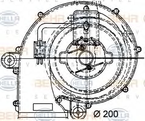 Вентилятор, охлаждение двигателя BEHR HELLA SERVICE 8EW 009 159-221