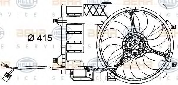 Вентилятор, охлаждение двигателя BEHR HELLA SERVICE 8EW 351 000-291