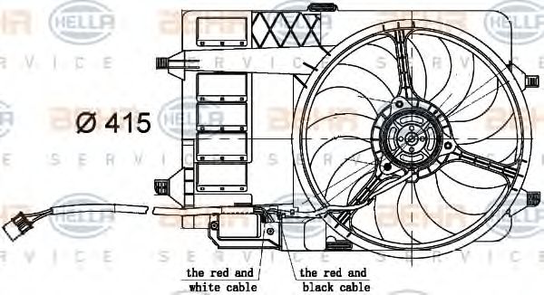 Вентилятор, охлаждение двигателя BEHR HELLA SERVICE 8EW 351 000-301