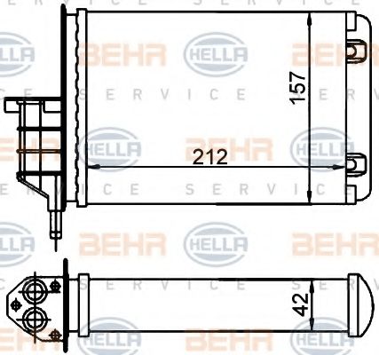 Теплообменник, отопление салона BEHR HELLA SERVICE 8FH 351 001-554