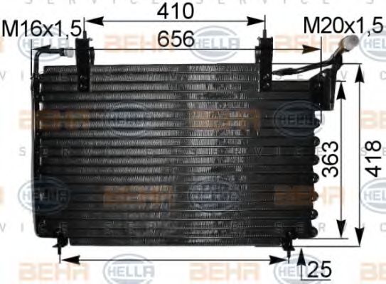 Конденсатор, кондиционер BEHR HELLA SERVICE 8FC 351 036-711