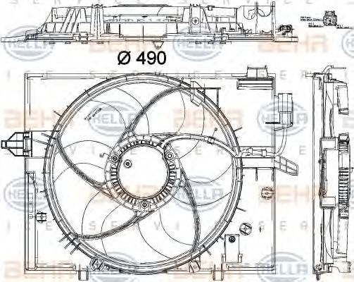 Вентилятор, охлаждение двигателя BEHR HELLA SERVICE 8EW 351 040-431