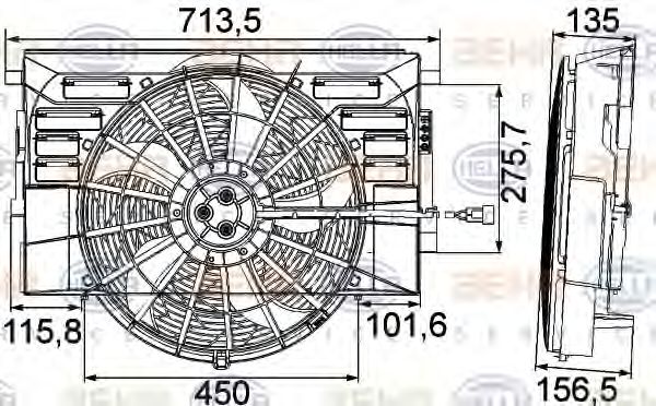 Вентилятор, охлаждение двигателя BEHR HELLA SERVICE 8EW 351 041-301