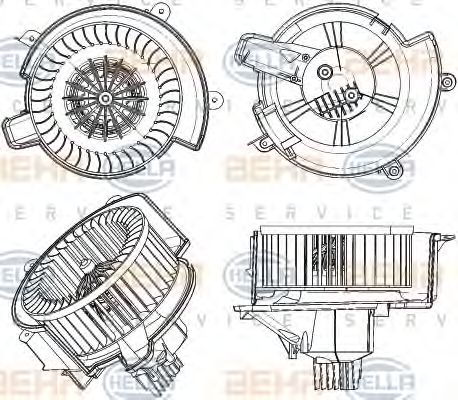 Вентилятор салона BEHR HELLA SERVICE 8EW 351 104-421