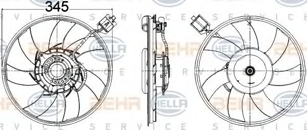 Вентилятор, охлаждение двигателя BEHR HELLA SERVICE 8EW 351 104-531