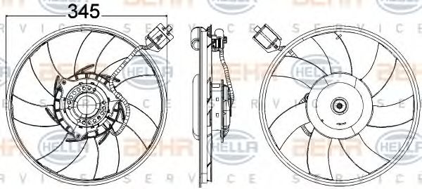 Вентилятор, охлаждение двигателя BEHR HELLA SERVICE 8EW 351 104-541