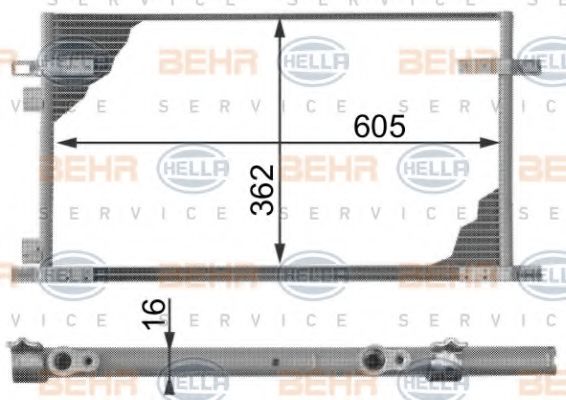 Конденсатор, кондиционер BEHR HELLA SERVICE 8FC 351 300-011