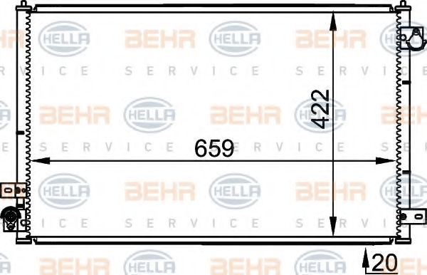 Конденсатор, кондиционер BEHR HELLA SERVICE 8FC 351 301-231