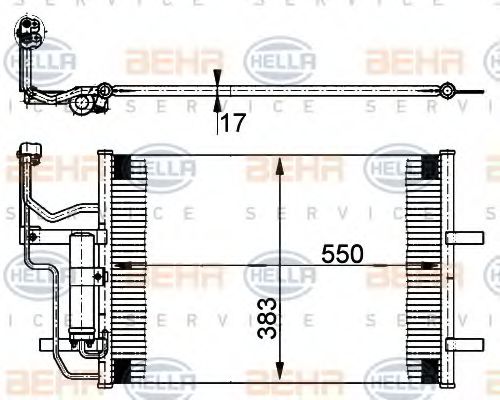 Конденсатор, кондиционер BEHR HELLA SERVICE 8FC 351 302-211