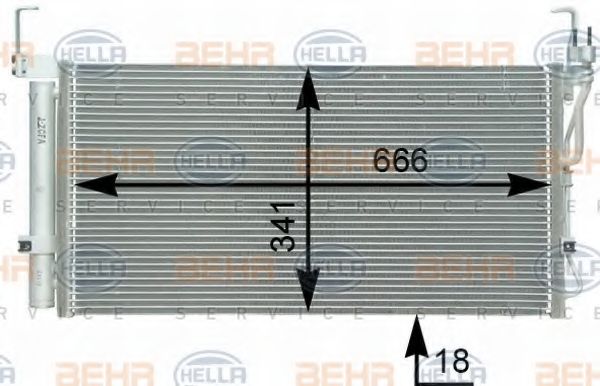 Конденсатор, кондиционер BEHR HELLA SERVICE 8FC 351 302-331