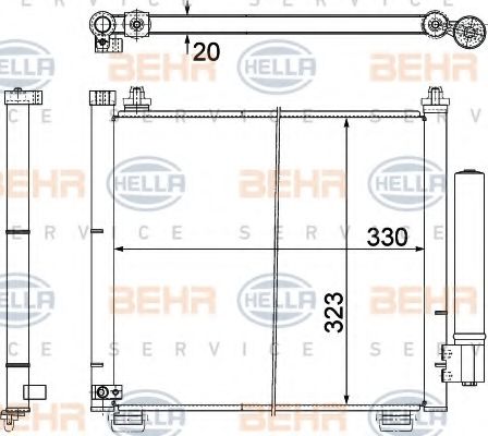 Конденсатор, кондиционер BEHR HELLA SERVICE 8FC 351 303-481