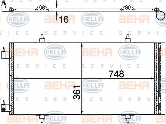 Конденсатор, кондиционер BEHR HELLA SERVICE 8FC 351 303-651