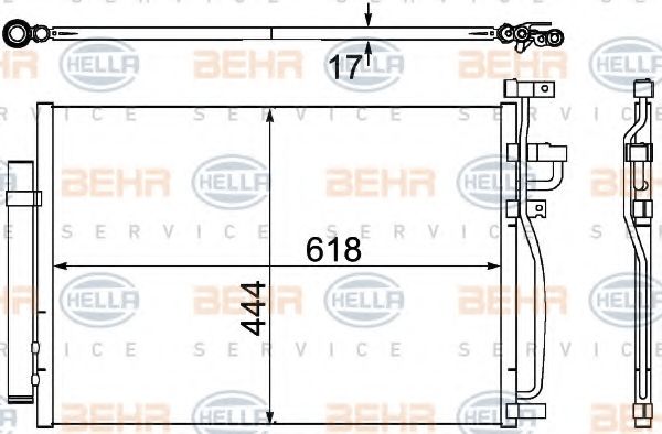 Конденсатор, кондиционер BEHR HELLA SERVICE 8FC 351 304-311