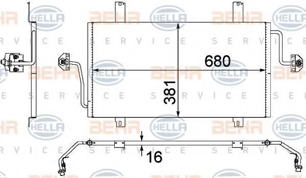 Конденсатор, кондиционер BEHR HELLA SERVICE 8FC 351 306-531