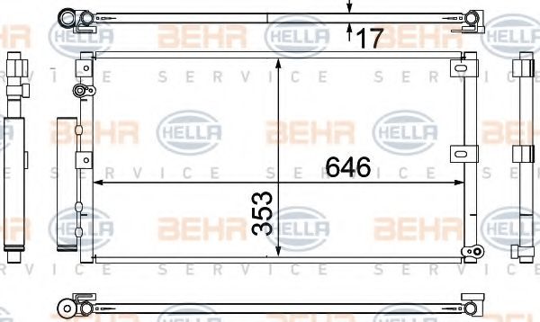 Конденсатор, кондиционер BEHR HELLA SERVICE 8FC 351 307-121