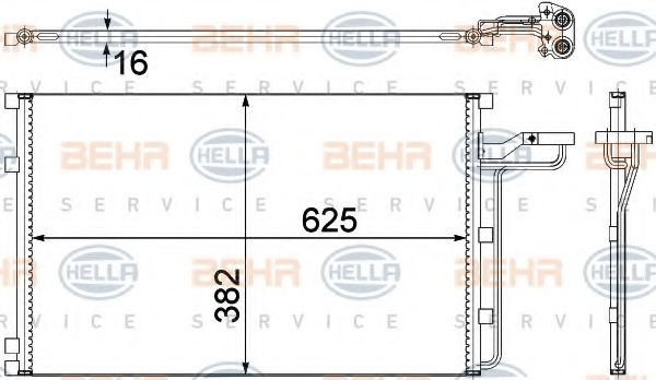 Конденсатор, кондиционер BEHR HELLA SERVICE 8FC 351 307-621