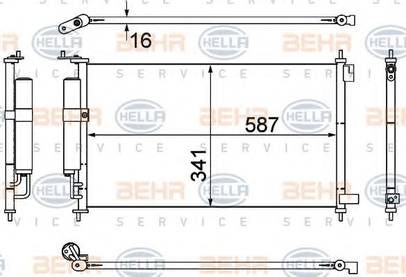 Конденсатор, кондиционер BEHR HELLA SERVICE 8FC 351 307-791