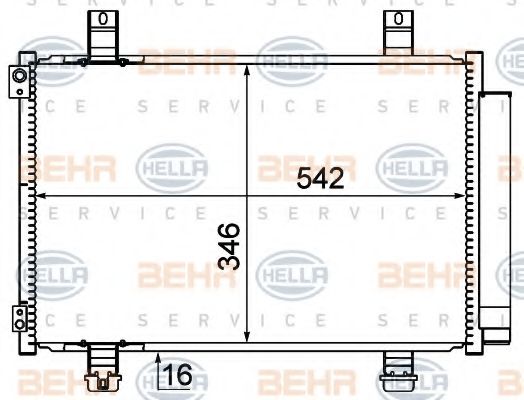 Конденсатор, кондиционер BEHR HELLA SERVICE 8FC 351 310-291