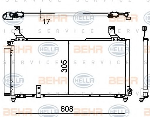 Конденсатор, кондиционер BEHR HELLA SERVICE 8FC 351 310-761