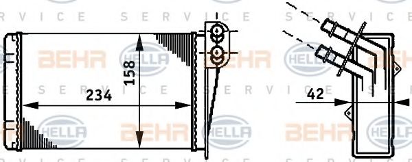 Теплообменник, отопление салона BEHR HELLA SERVICE 8FH 351 311-031