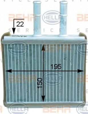 Теплообменник, отопление салона BEHR HELLA SERVICE 8FH 351 315-751