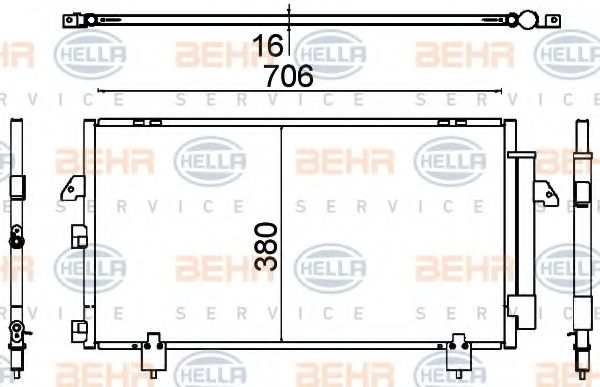 Конденсатор, кондиционер BEHR HELLA SERVICE 8FC 351 318-711