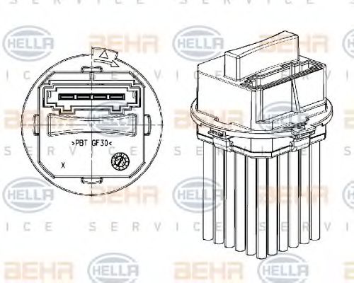 Регулятор, вентилятор салона BEHR HELLA SERVICE 5DS 351 320-011