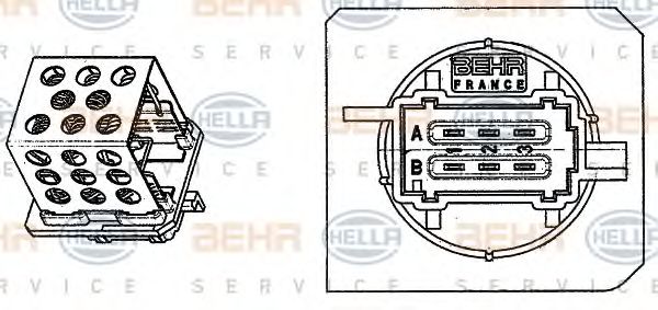 Сопротивление, вентилятор салона BEHR HELLA SERVICE 9ML 351 332-241