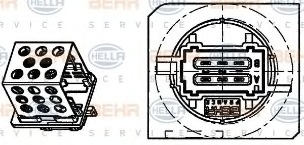 Сопротивление, вентилятор салона BEHR HELLA SERVICE 9ML 351 332-261