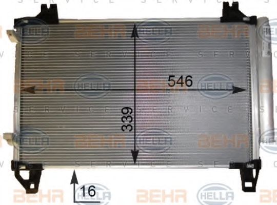 Конденсатор, кондиционер BEHR HELLA SERVICE 8FC 351 343-411