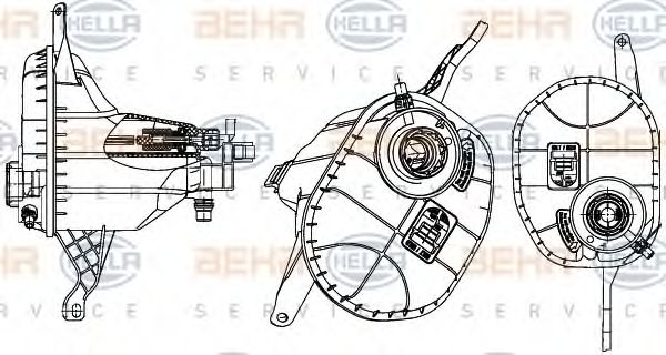 Компенсационный бак, охлаждающая жидкость BEHR HELLA SERVICE 8MA 376 704-001