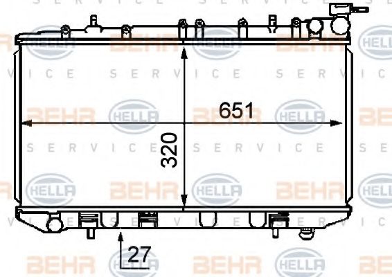 Радиатор, охлаждение двигателя BEHR HELLA SERVICE 8MK 376 707-741