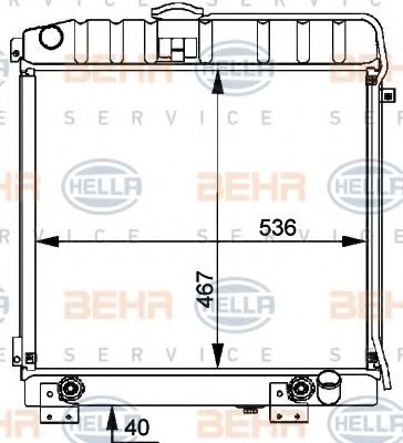 Радиатор, охлаждение двигателя BEHR HELLA SERVICE 8MK 376 709-481