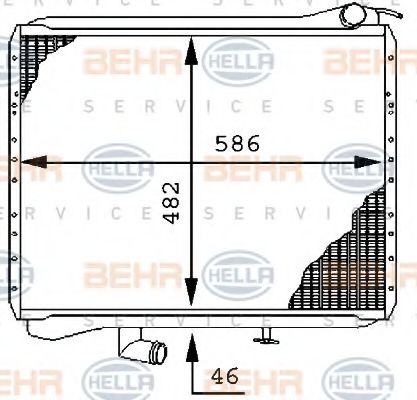 Радиатор, охлаждение двигателя BEHR HELLA SERVICE 8MK 376 710-001