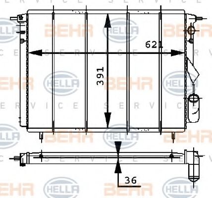 Радиатор, охлаждение двигателя BEHR HELLA SERVICE 8MK 376 716-211