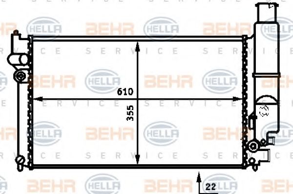 Радиатор, охлаждение двигателя BEHR HELLA SERVICE 8MK 376 717-331