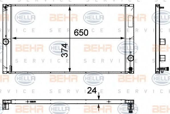 Радиатор, охлаждение двигателя BEHR HELLA SERVICE 8MK 376 729-601