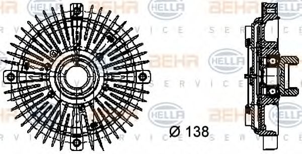 Сцепление, вентилятор радиатора BEHR HELLA SERVICE 8MV 376 732-021