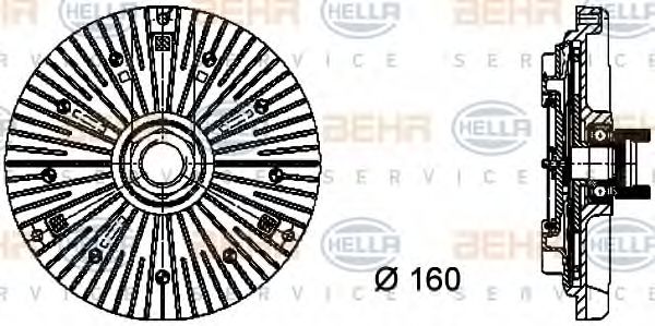 Сцепление, вентилятор радиатора BEHR HELLA SERVICE 8MV 376 732-111