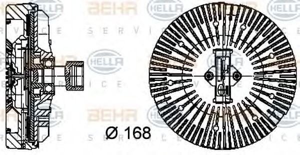Сцепление, вентилятор радиатора BEHR HELLA SERVICE 8MV 376 734-381