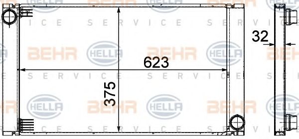 Радиатор, охлаждение двигателя BEHR HELLA SERVICE 8MK 376 753-581