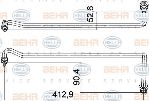 Трубопровод, теплообменник BEHR HELLA SERVICE 8MY 376 755-561