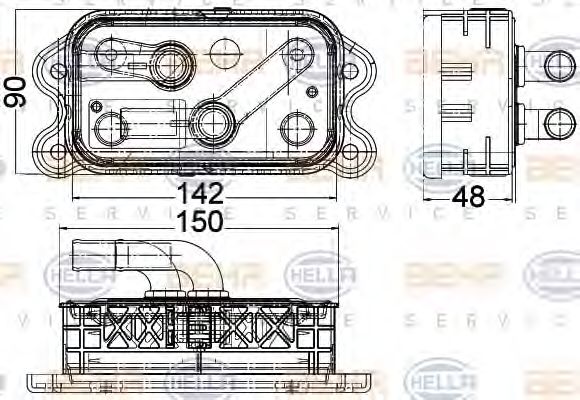 масляный радиатор, двигательное масло BEHR HELLA SERVICE 8MO 376 756-761