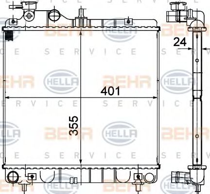 Радиатор, охлаждение двигателя BEHR HELLA SERVICE 8MK 376 757-001