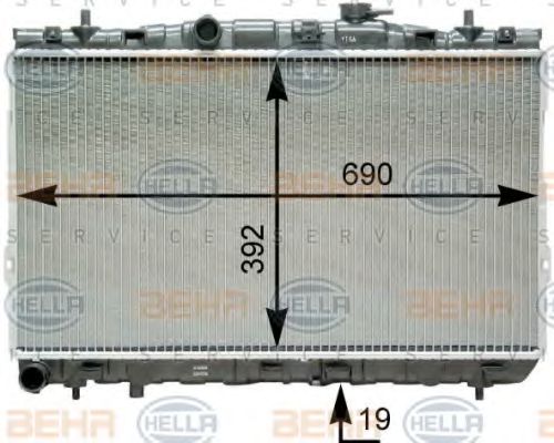 Радиатор, охлаждение двигателя BEHR HELLA SERVICE 8MK 376 762-111