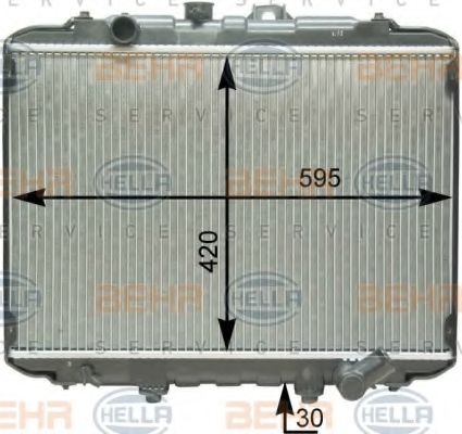 Радиатор, охлаждение двигателя BEHR HELLA SERVICE 8MK 376 762-371
